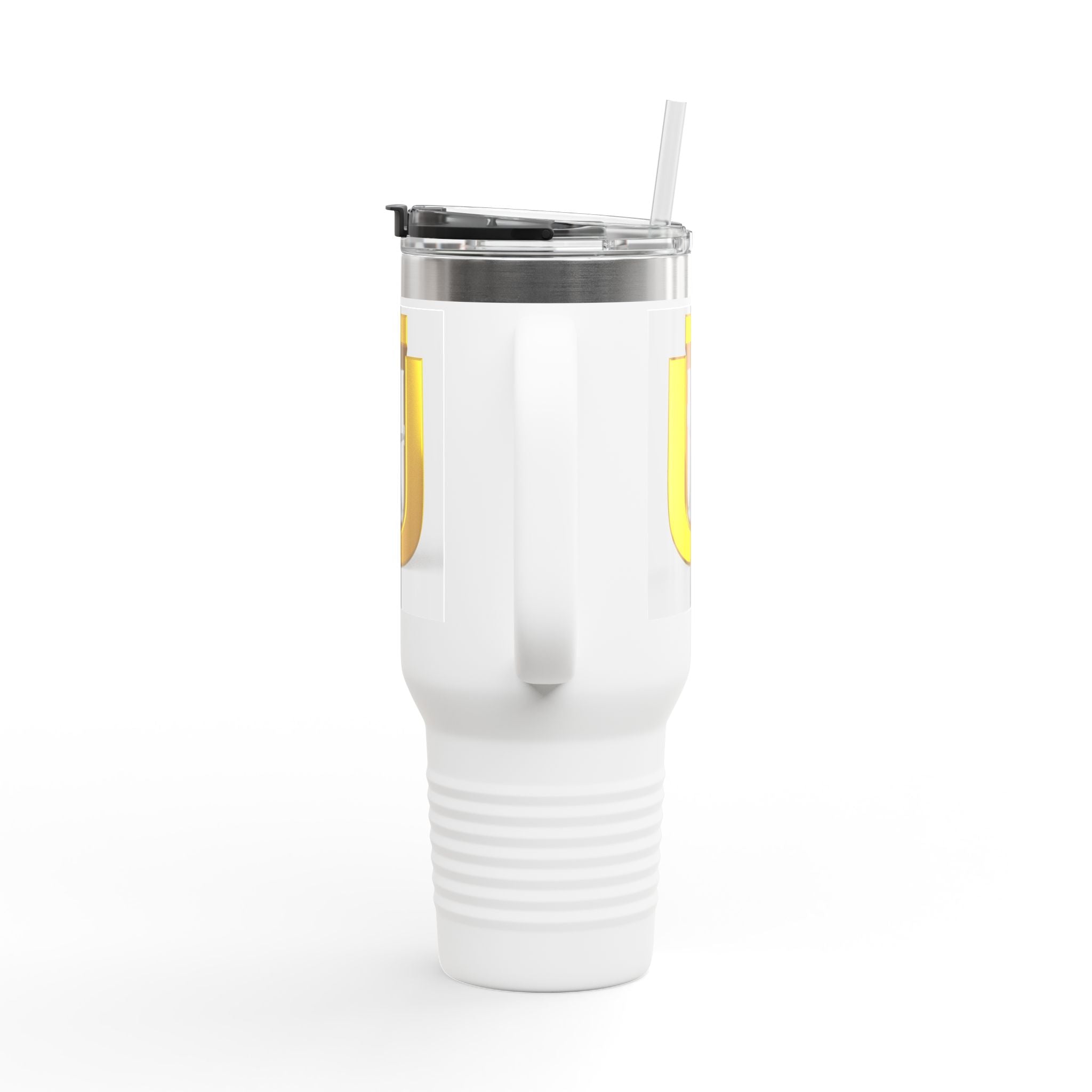 Golden Letter Ü with Figure 40oz Travel Mug | Insulated Tumbler