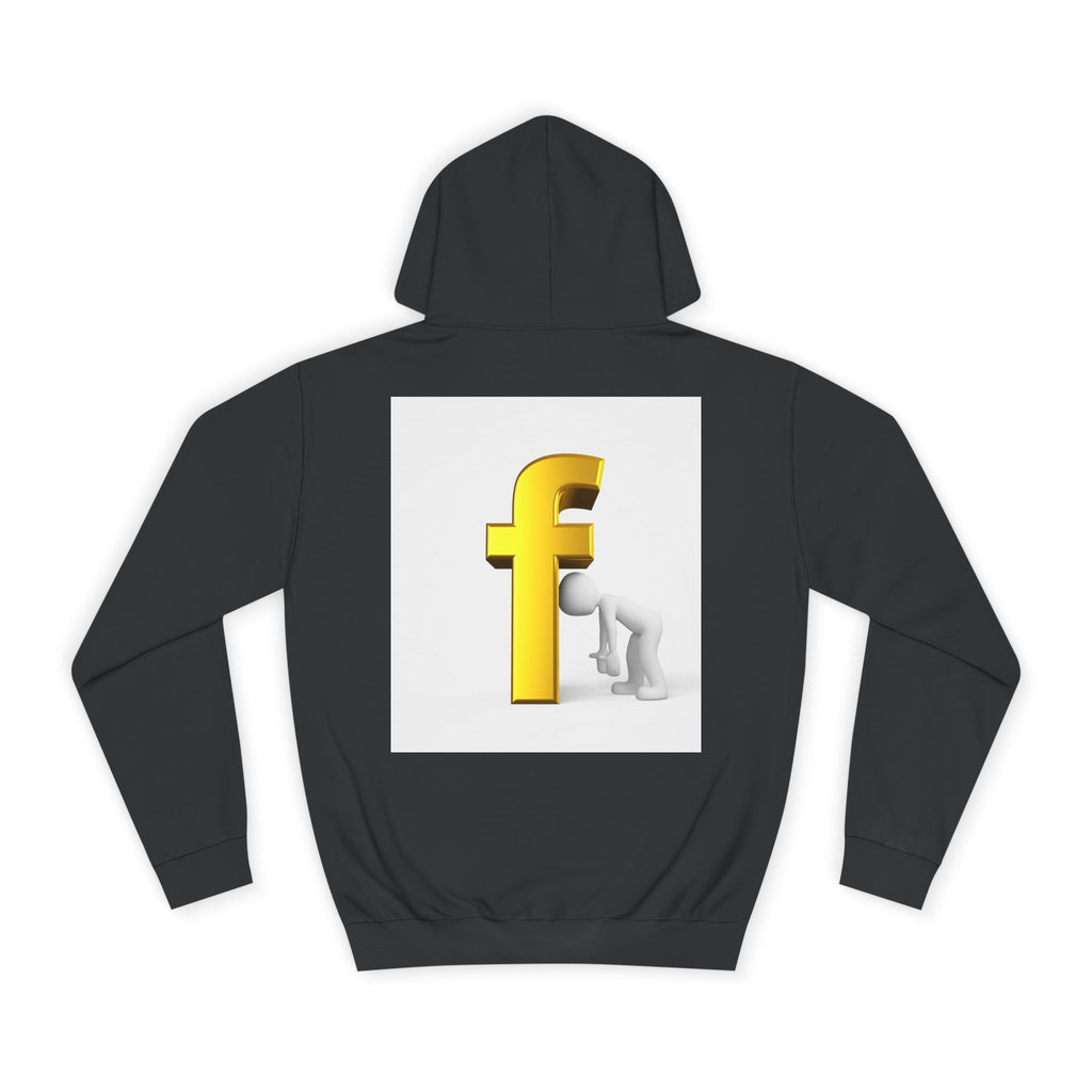 Yellow 3D Letter F Kneeling Figure Hoodie | Typography Graphic