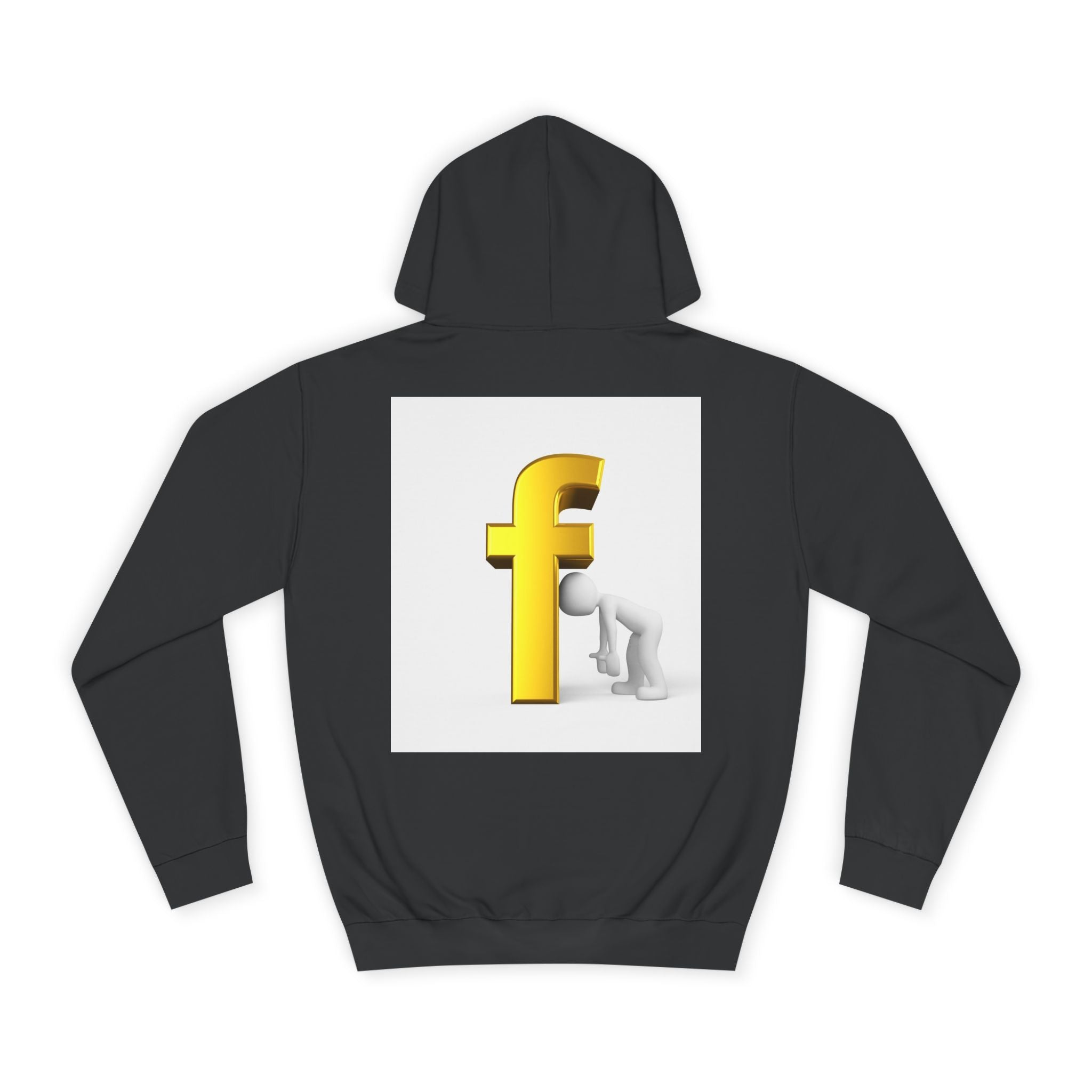 Yellow 3D Letter F Kneeling Figure Hoodie | Typography Graphic