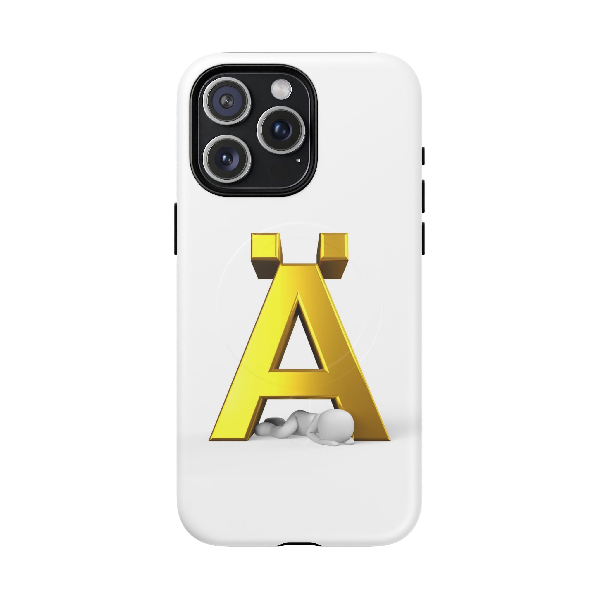 Coque de téléphone Lettre Ä Dorée | Étui magnétique renforcé, Monogramme initial