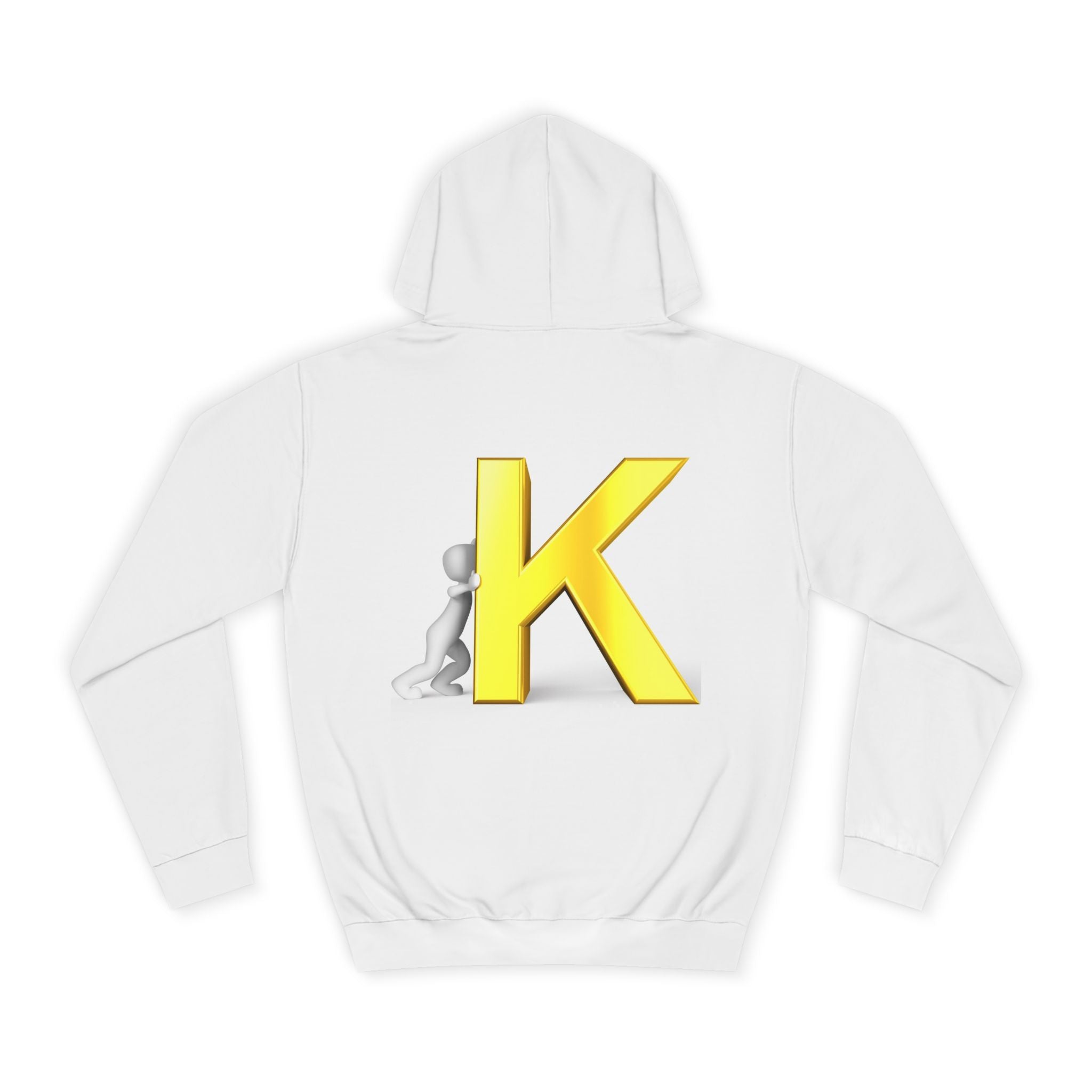 Yellow 3D Letter K hoodie | Initial Monogram, Alphabet Graphic