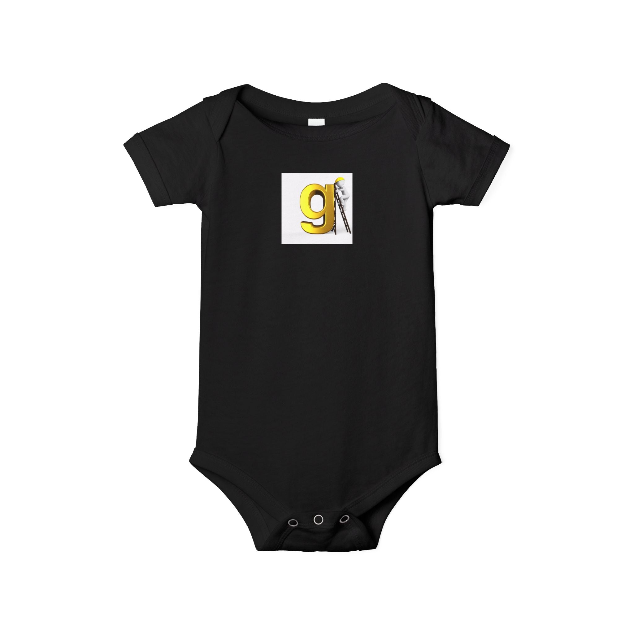 Body pour bébé lettre G jaune avec motif travailleur | Body pour bébé, initiale de l'alphabet