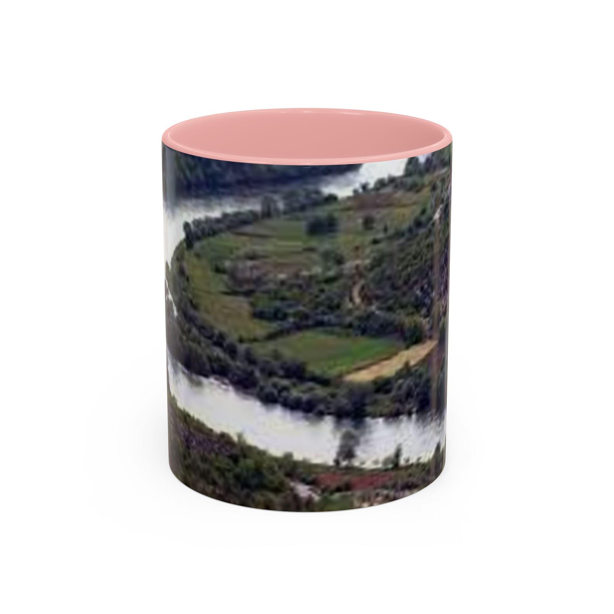 Riverside Landscape Coffee Mug | Accent Black Handle and Rim