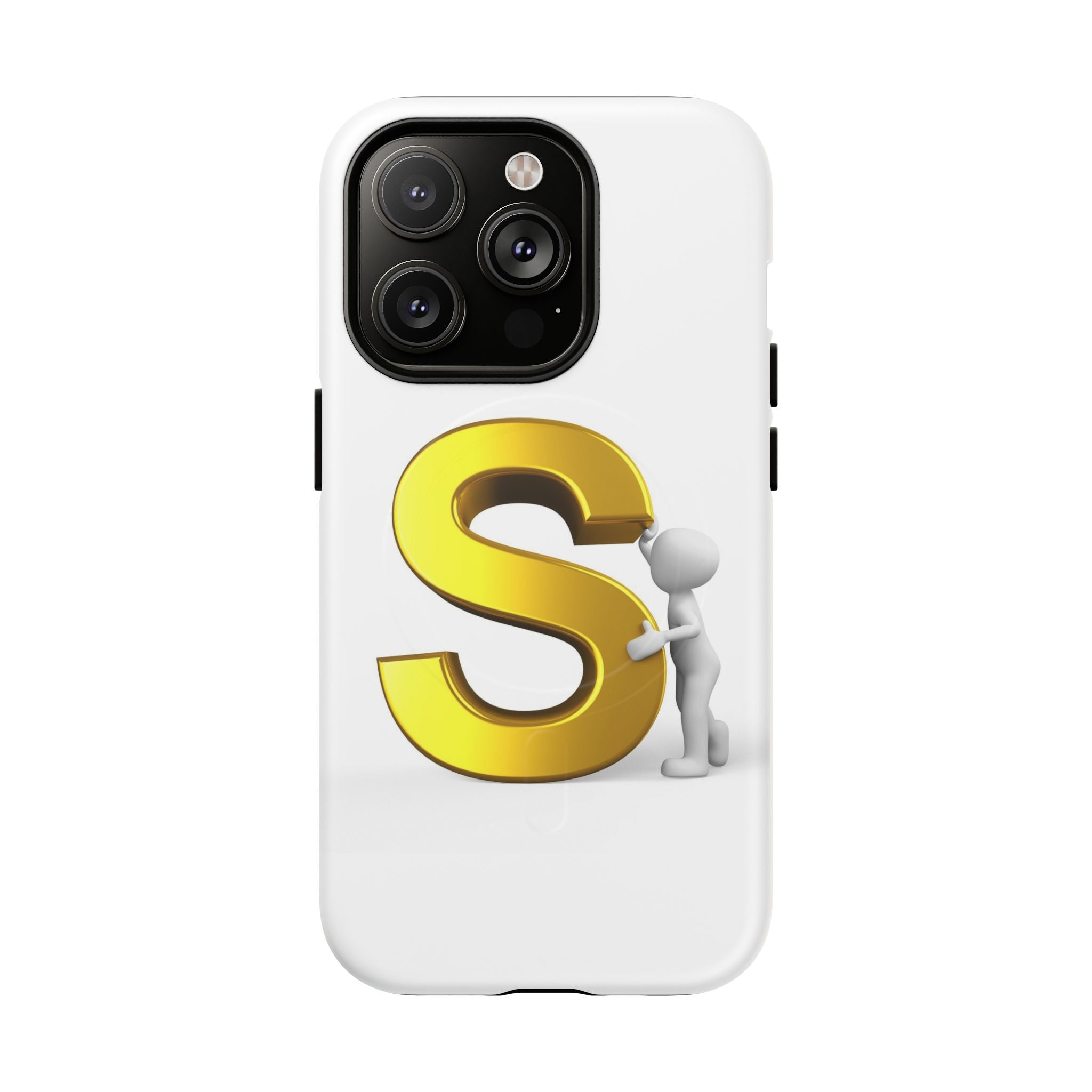 Coque de téléphone à monogramme S doré | Coque magnétique robuste