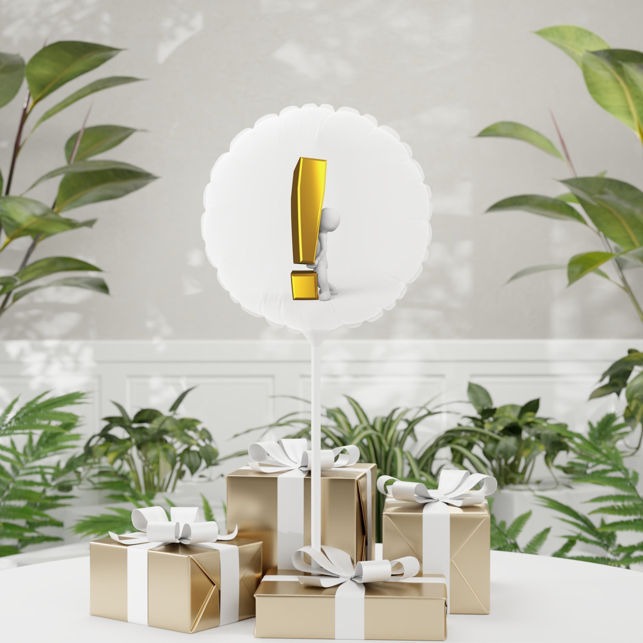 Gold Exclamation Mark Figure Balloon Round Foil Balloon