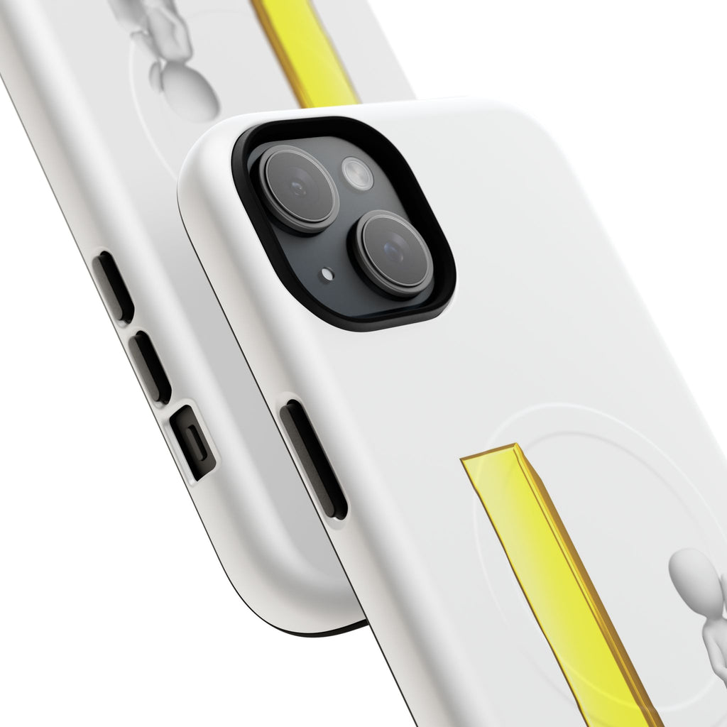 Yellow 3D Letter L with Sitting Figure phone case | Tough Magnetic Case