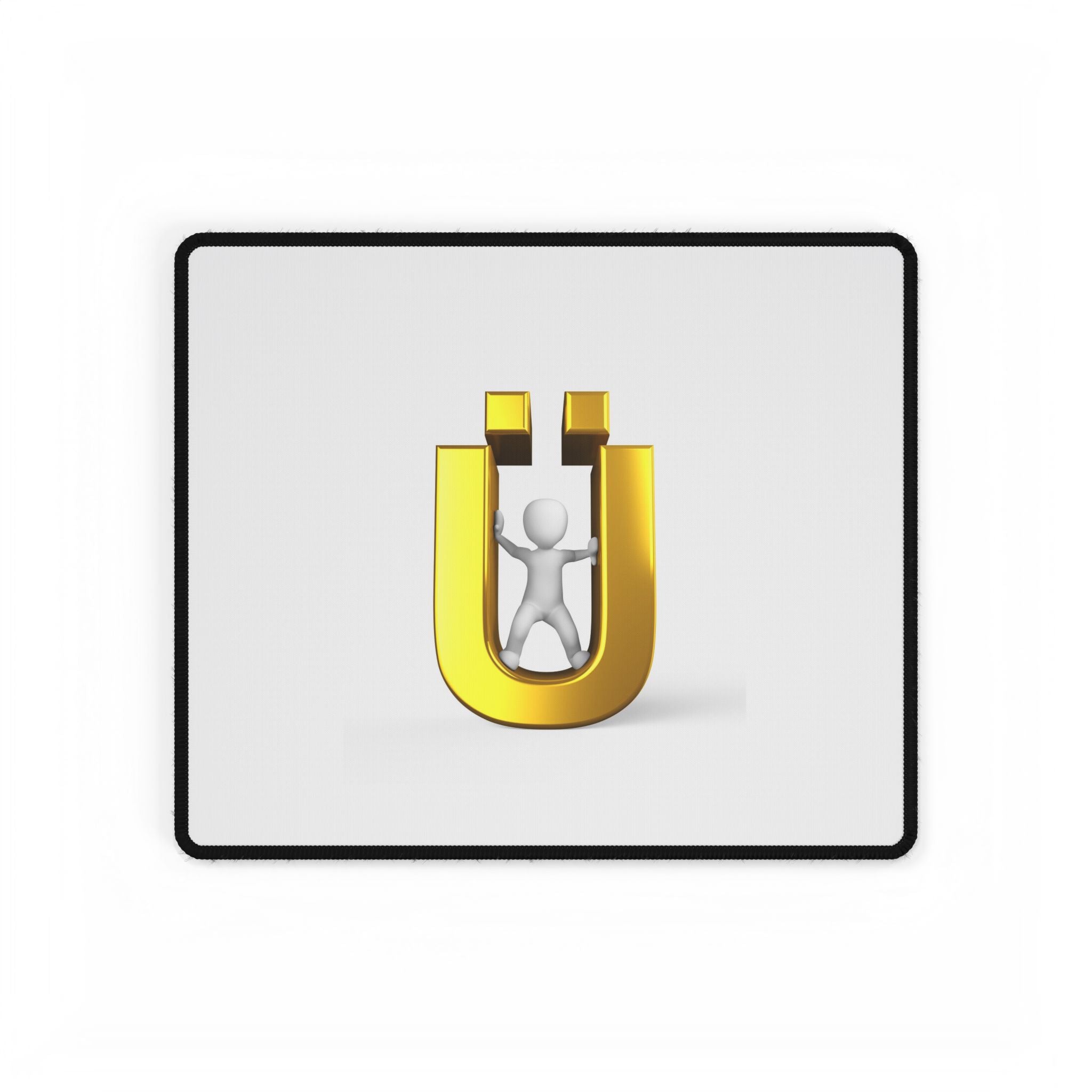 Golden Letter Ü Desk Mat | Large Mouse Pad, Office Desk Mat