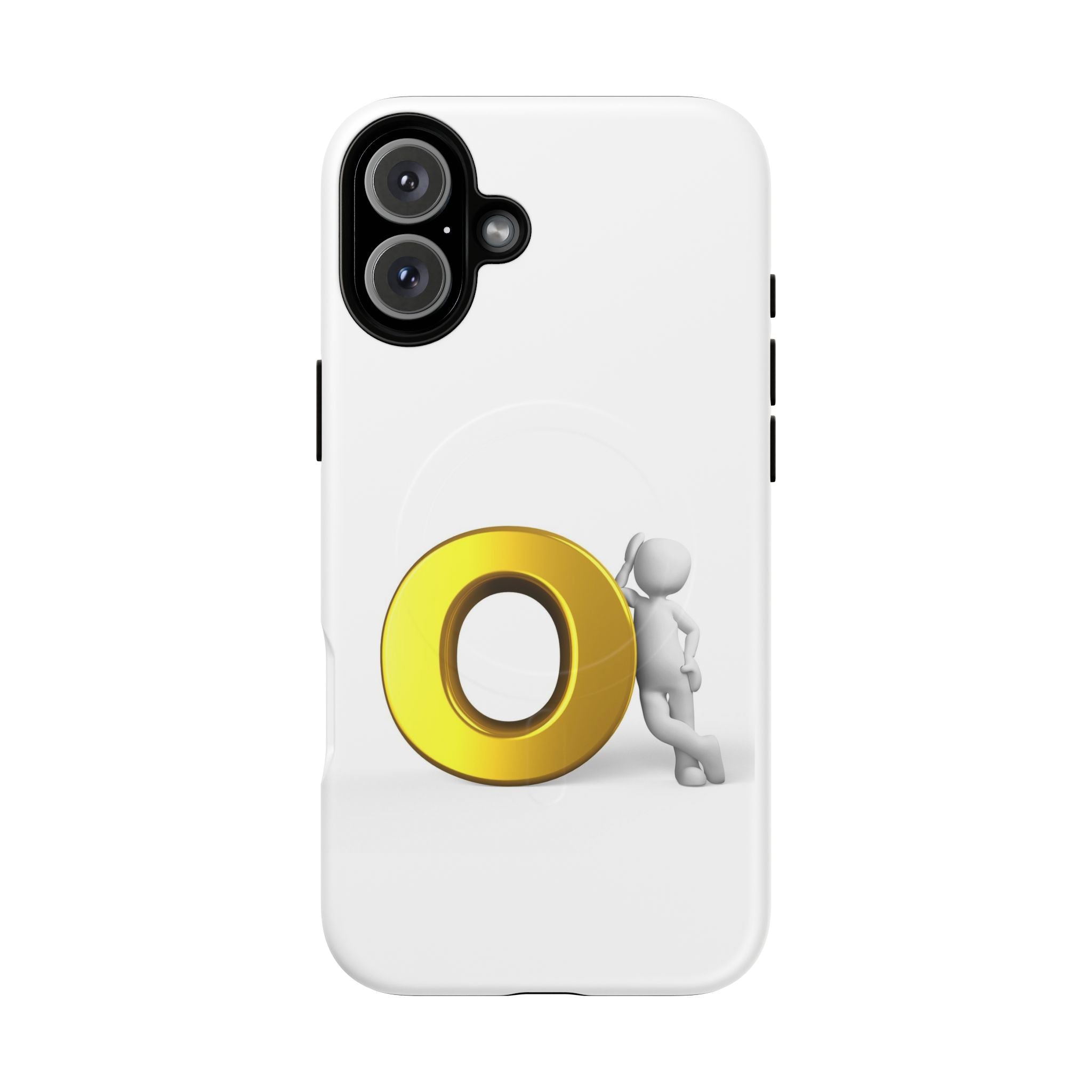 3D Gold Letter O Character phone case | Tough Magnetic Case, magnetic compatible