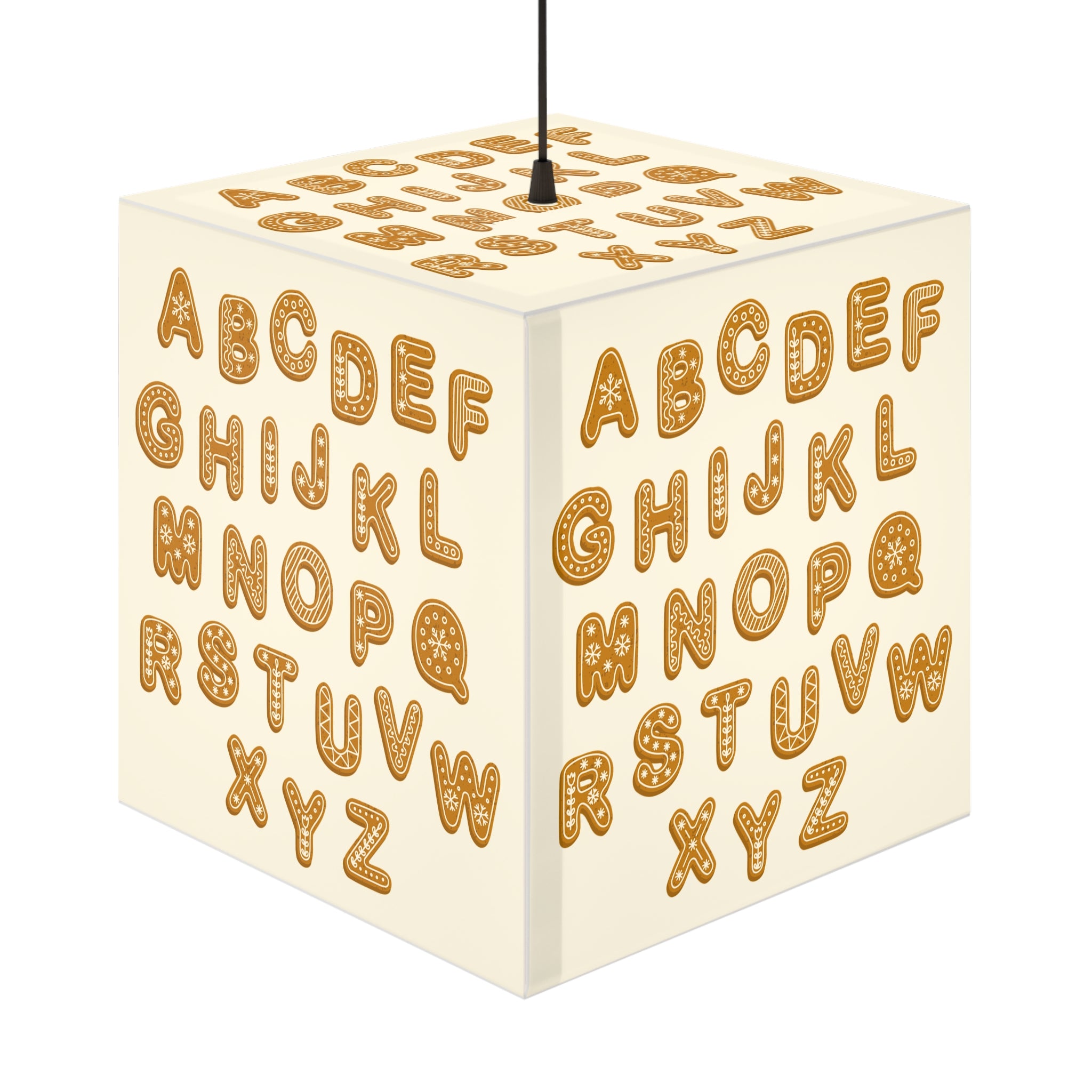 Lampe lumineuse cube alphabet en pain d'épices | Veilleuse pour chambre d'enfant
