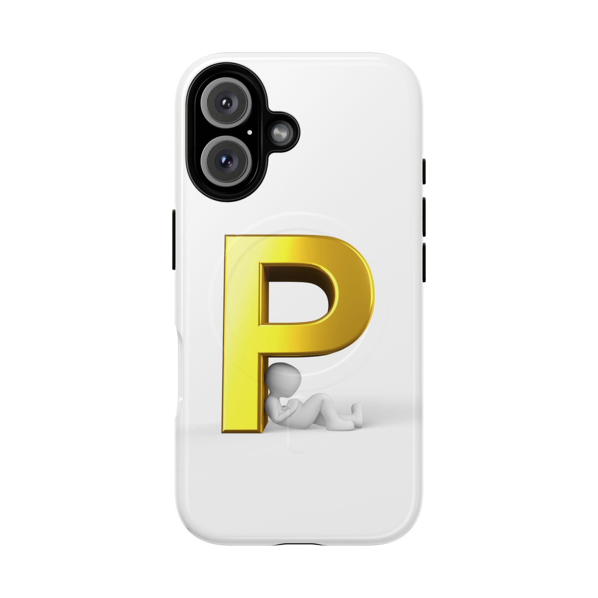 Coque de Téléphone Monogramme Lettre P Dorée | Coque Magnétique Robuste