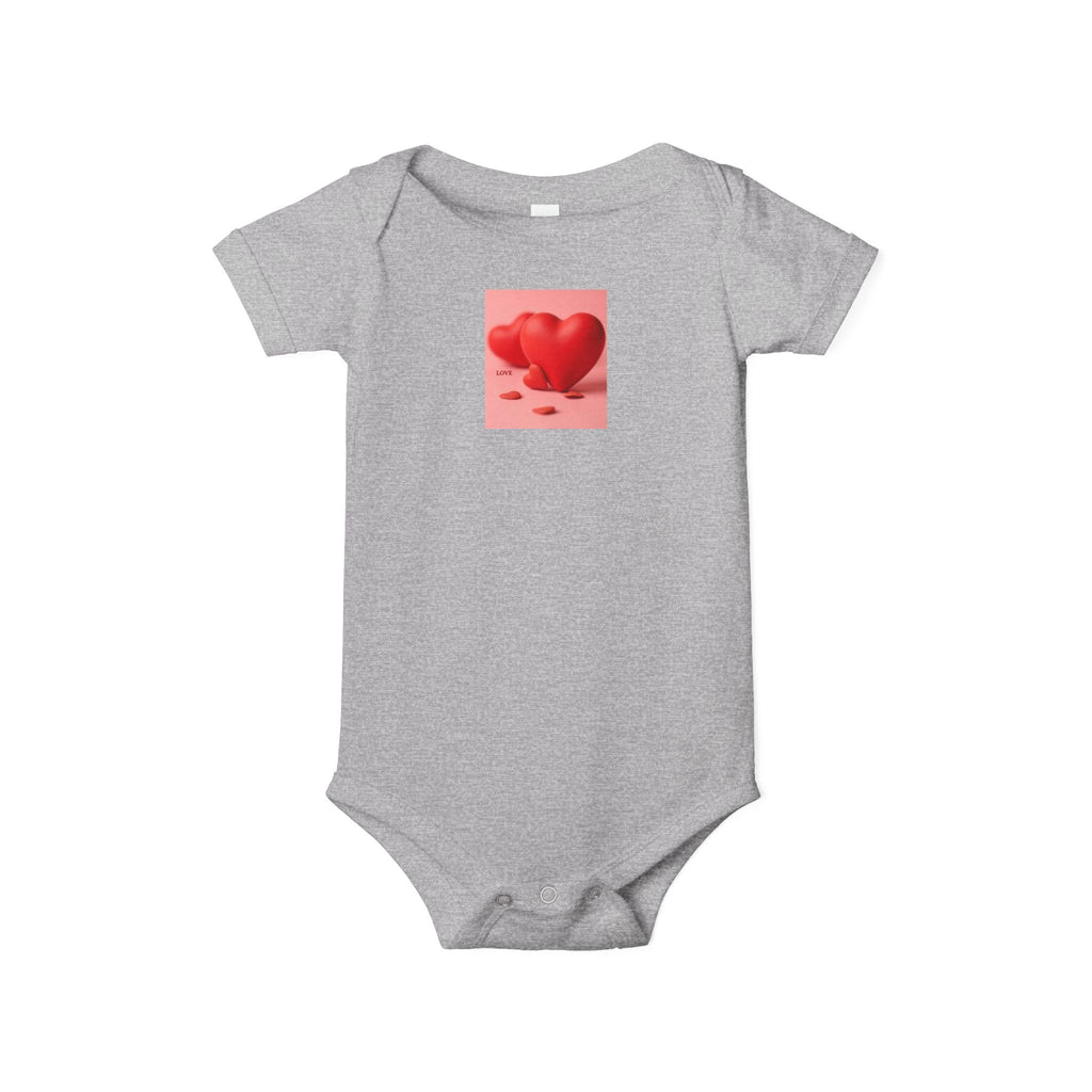 Red Heart Illustration Infant Bodysuit | Cute Valentine Baby Onesie