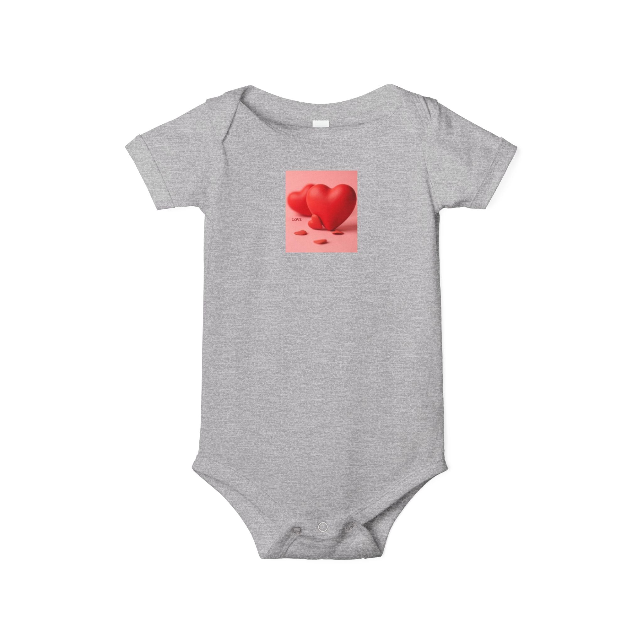 Red Heart Illustration Infant Bodysuit | Cute Valentine Baby Onesie