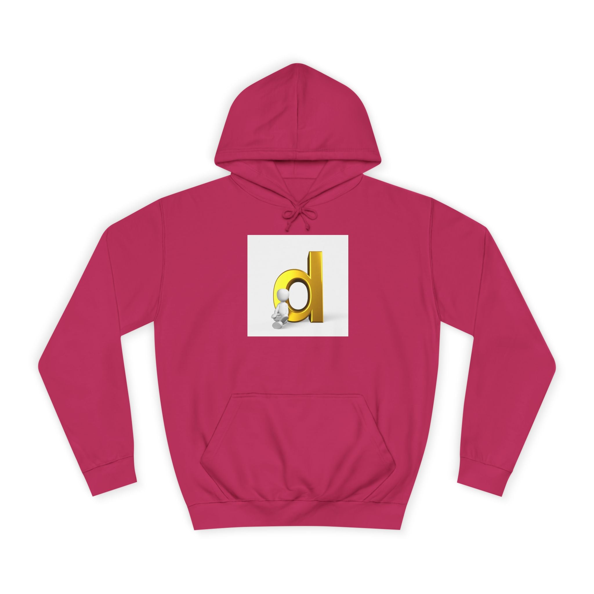 3D Gold Letter D Hoodie | Minimal Monogram Initial Sweatshirt