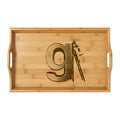 Number 9 Ladder Engraved Bamboo Serving Tray | Personalized Monogram Tray