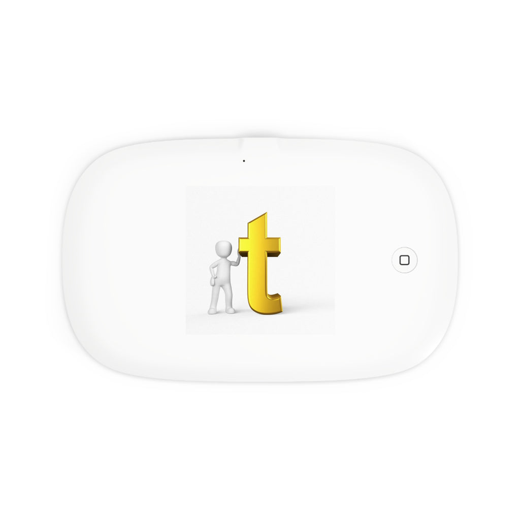 Yellow Letter T Design UV Phone Sanitizer and Wireless Charging Pad