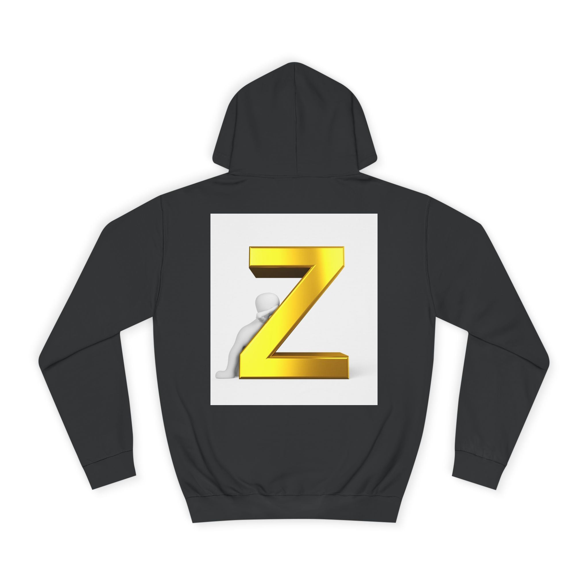 Gold 3D Letter Z Hoodie | Monogram Initial Sweatshirt