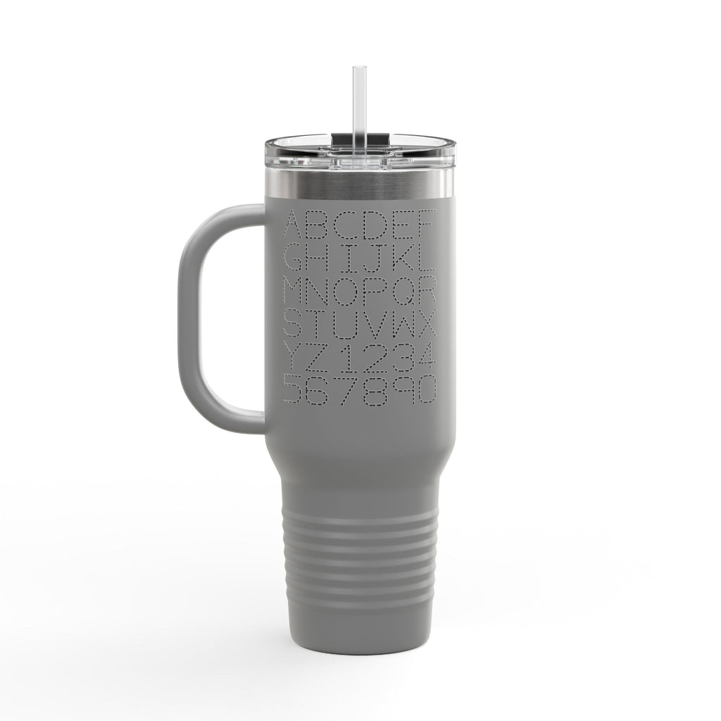 Alphabet Letters and Numbers Insulated Travel Mug | 40oz Tumbler