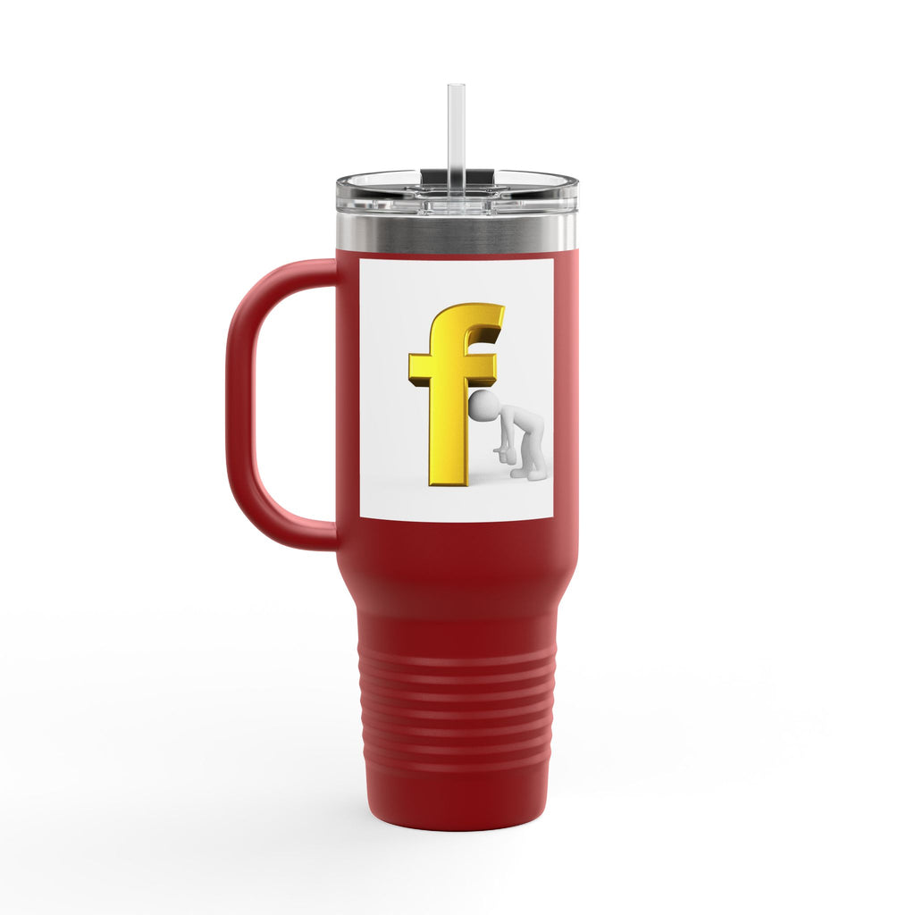 3D Letter F Graphic Travel Mug | 40oz Insulated Tumbler