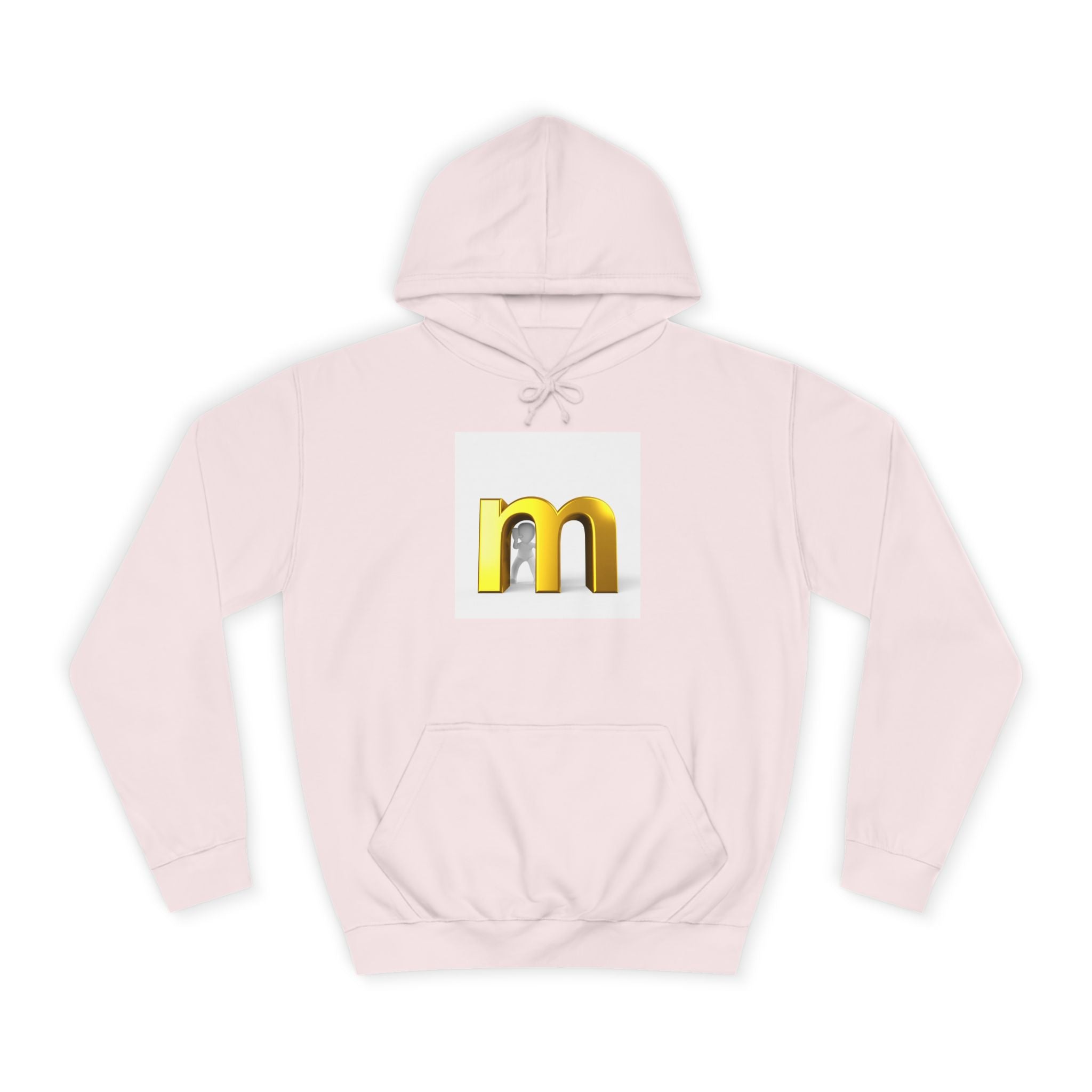 Gold 3D Letter M Hoodie | Minimal Initial Logo
