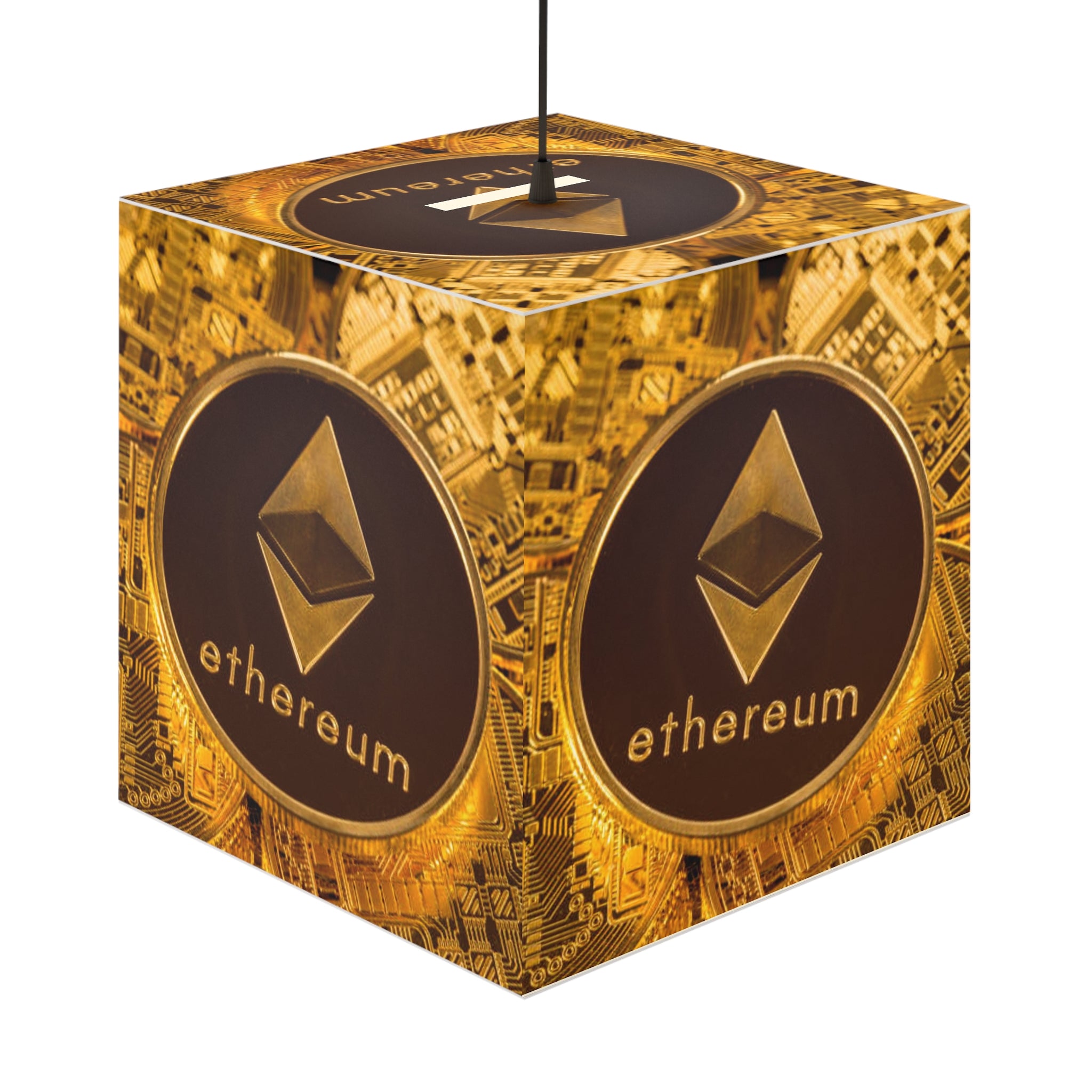 Ethereum Coin Light Cube Lamp | Crypto Decor, Blockchain Artwork