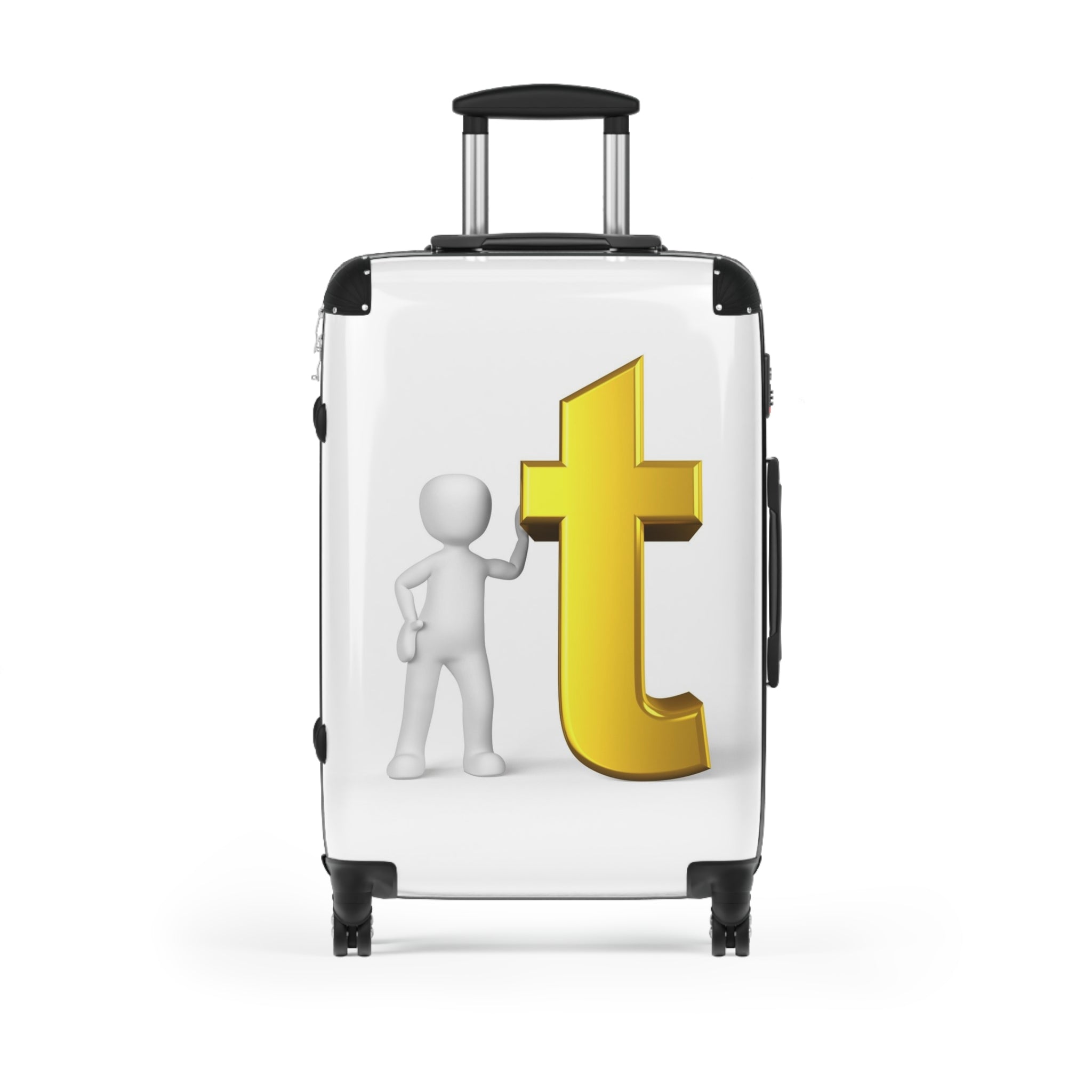 Yellow Letter T Graphic Suitcase | Personalized Monogram Luggage Cover