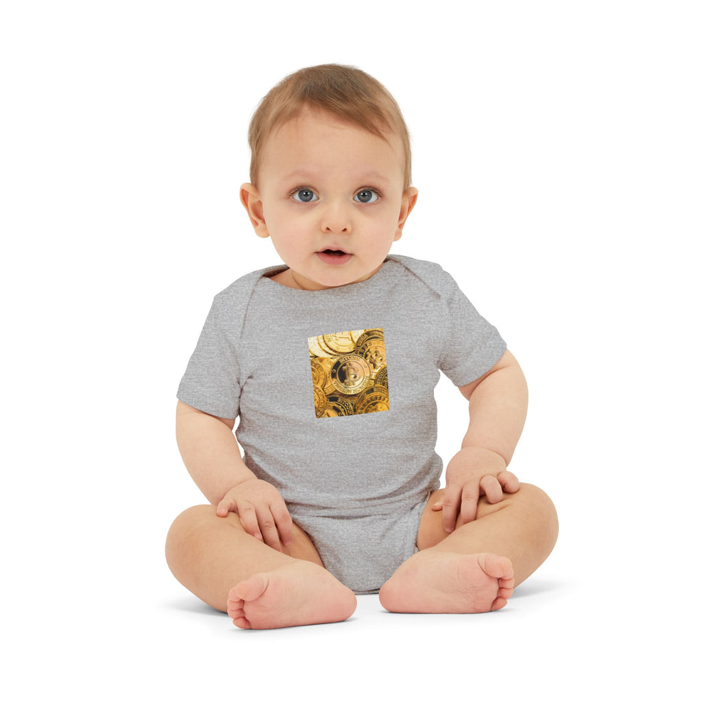 Bitcoin Cryptocurrency Infant One Piece | Floral Nursery Baby Bodysuit