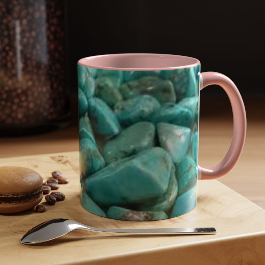 Turquoise Gemstones Accent Coffee Mug | 11oz 15oz