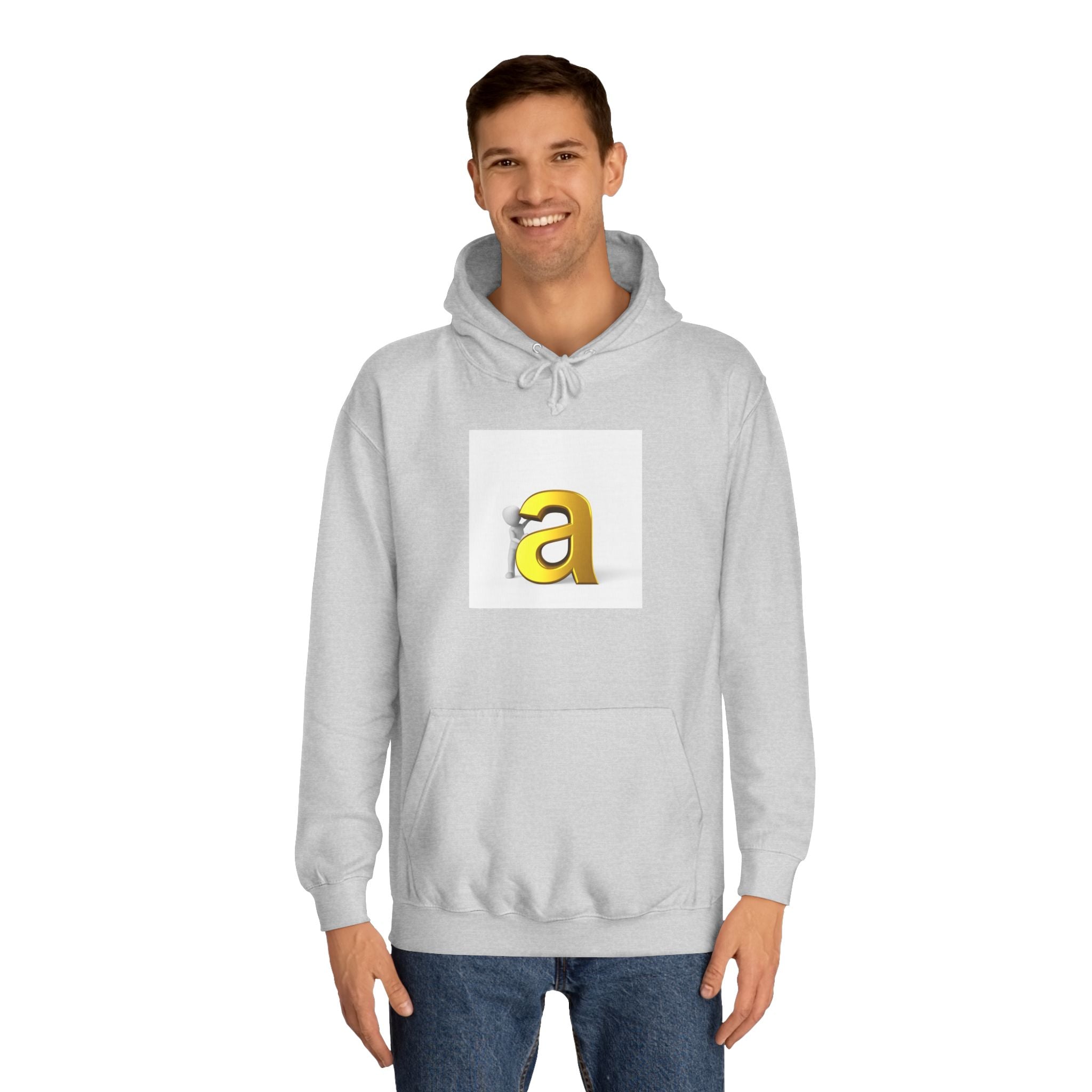 Gold 3D Letter A Hoodie | Monogram Initial Sweatshirt
