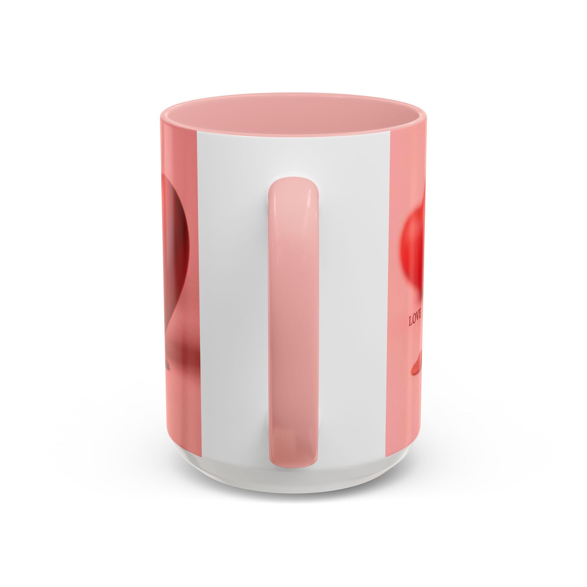 Red Heart Love Design Accent Coffee Mug | Valentine Heart Ceramic Mug