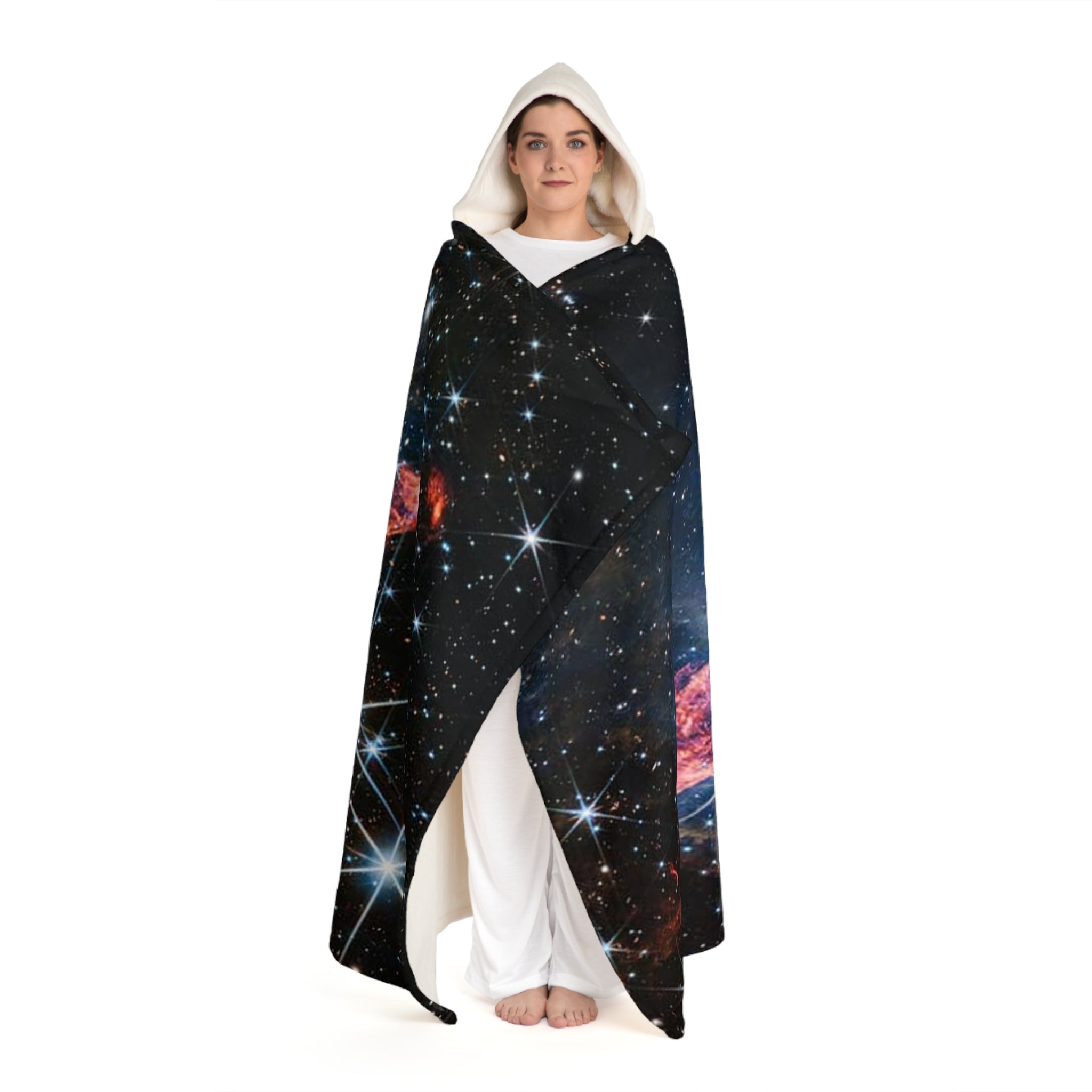 Galaxy Stars Hooded Blanket | Sherpa Fleece Hooded Blanket