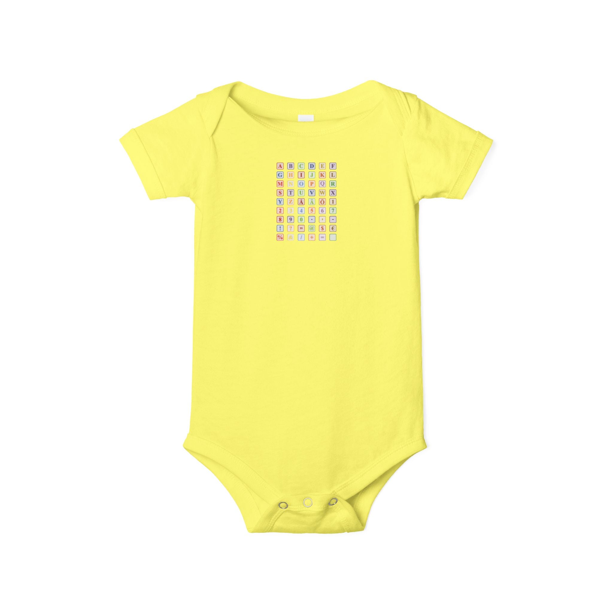 Barboteuse bébé à grille alphabétique colorée