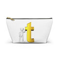 Gold Letter T Monogram Accessory Pouch | T-Bottom Makeup Bag
