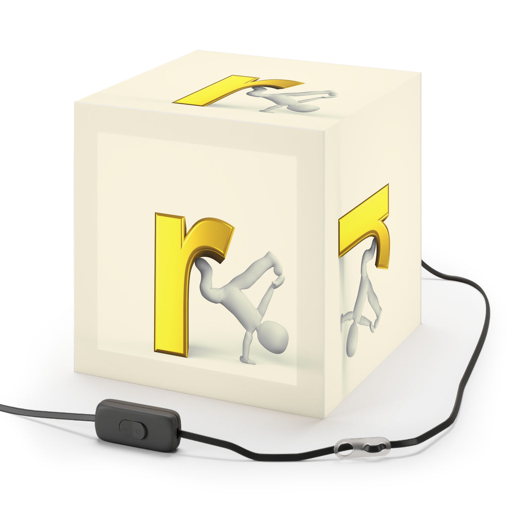 3D Gold Letter R Figure Light Cube Lamp | Alphabet Night Light