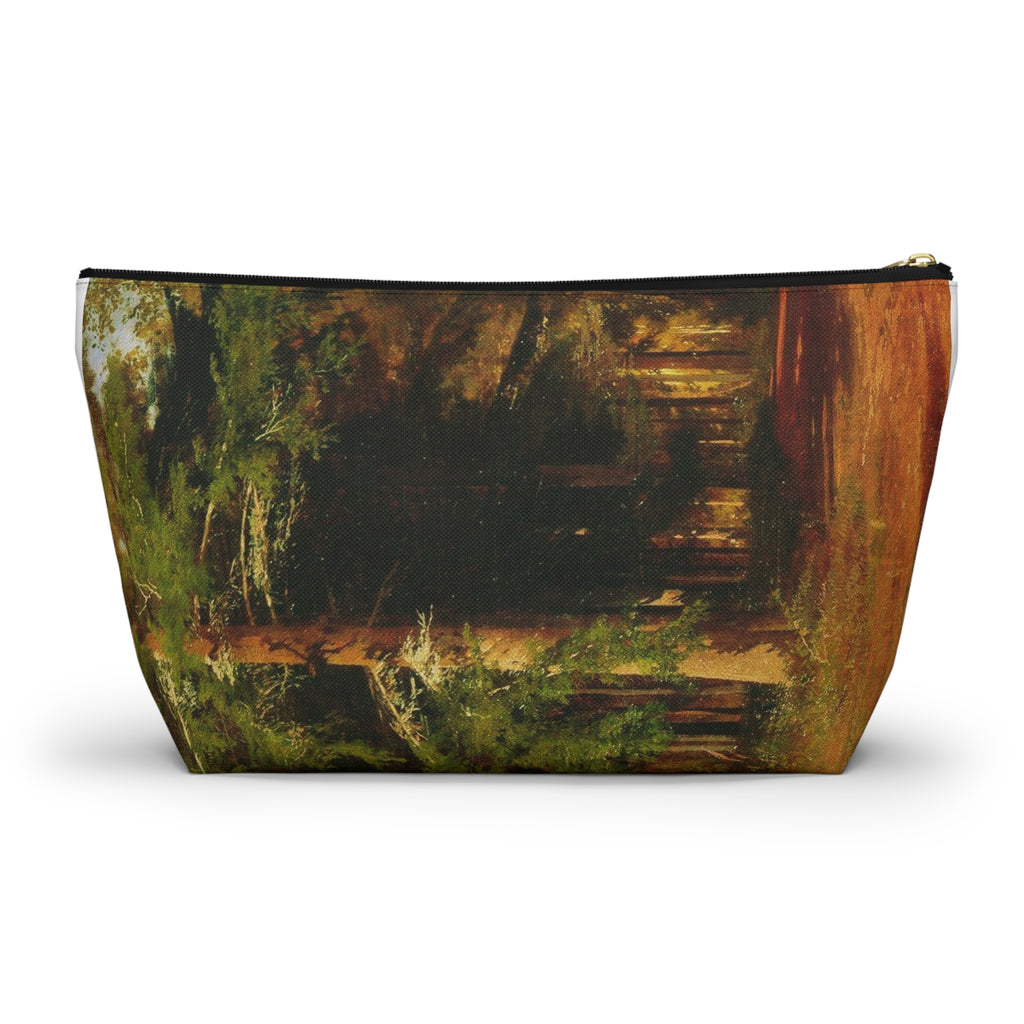 Forest Path Accessory Pouch | T-Bottom Cosmetic Bag, Woodland Nature Print