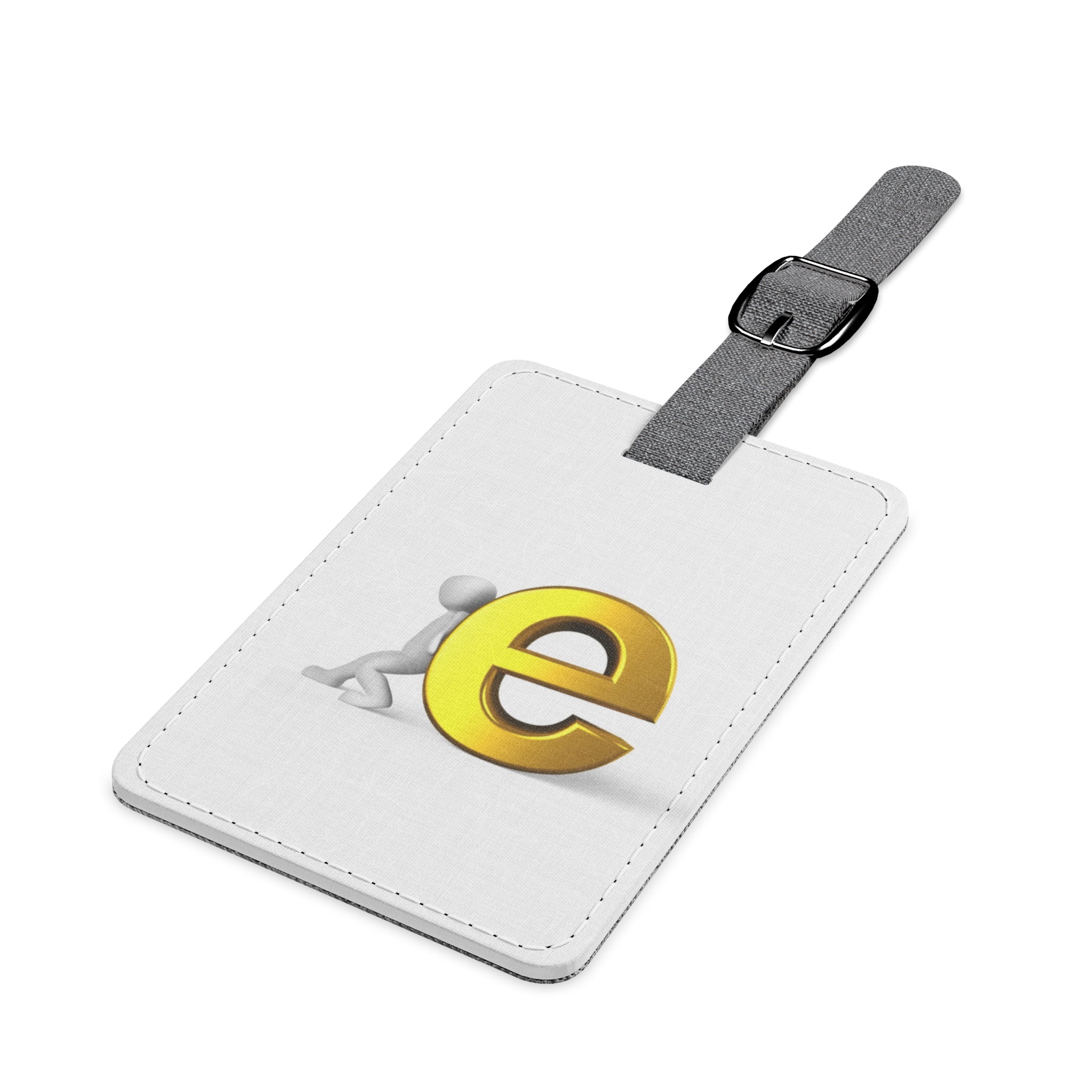 Yellow Letter E Logo luggage tag | Monogram Initials Polyester