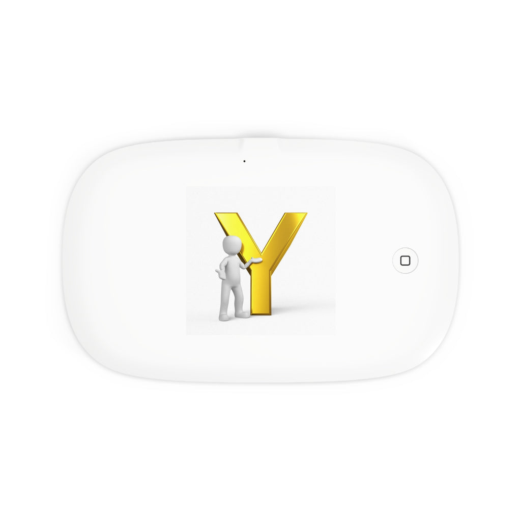 Gold Letter Y Design UV Phone Sanitizer and Wireless Charging Pad