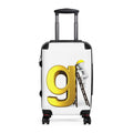 Yellow Letter G with Worker Illustration Suitcase | Personalized Luggage
