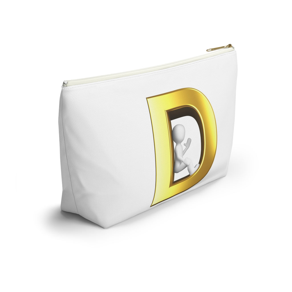 Gold Letter D with 3D Figure Accessory Pouch