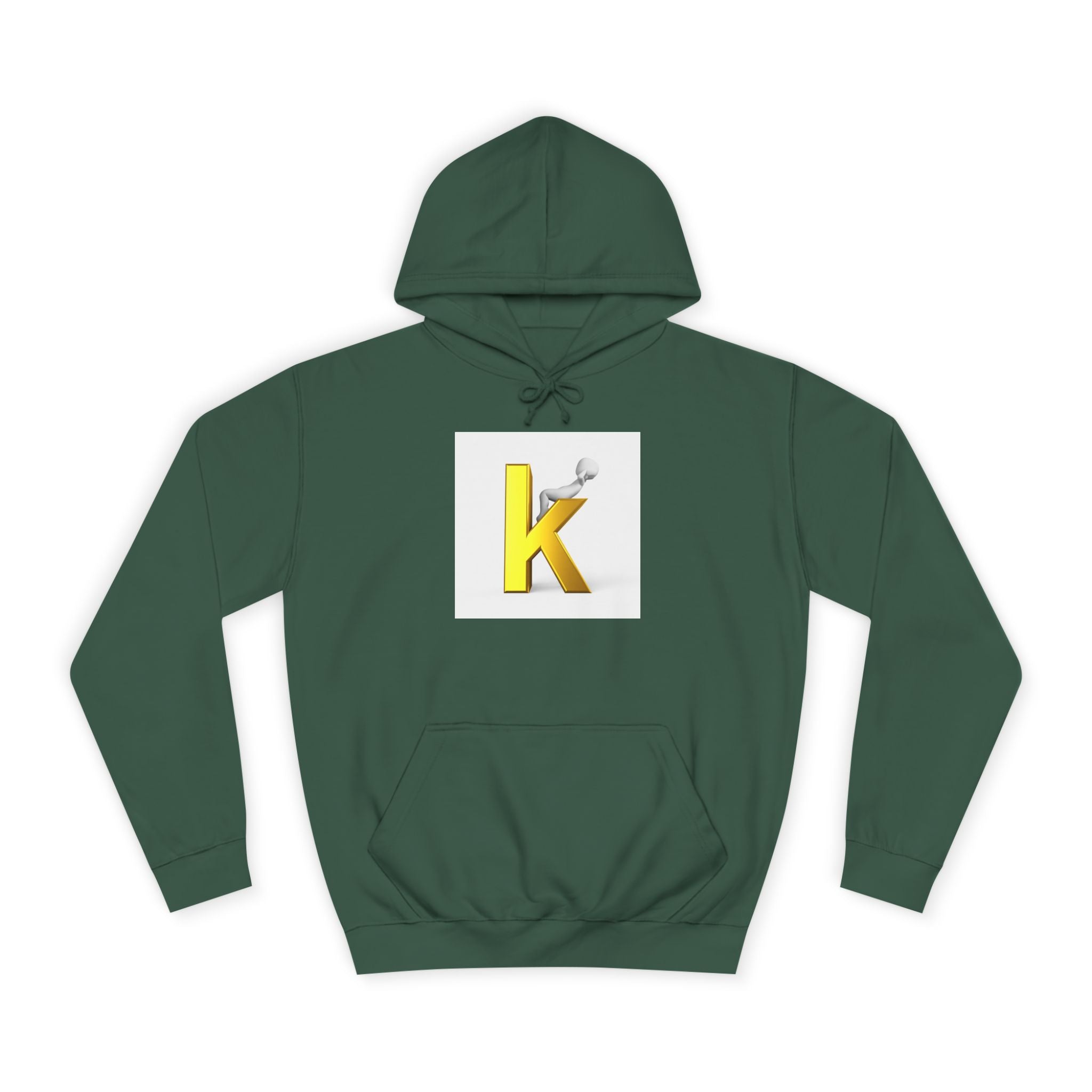 Gold 3D Letter K Hoodie | Monogram Initial K Sweatshirt
