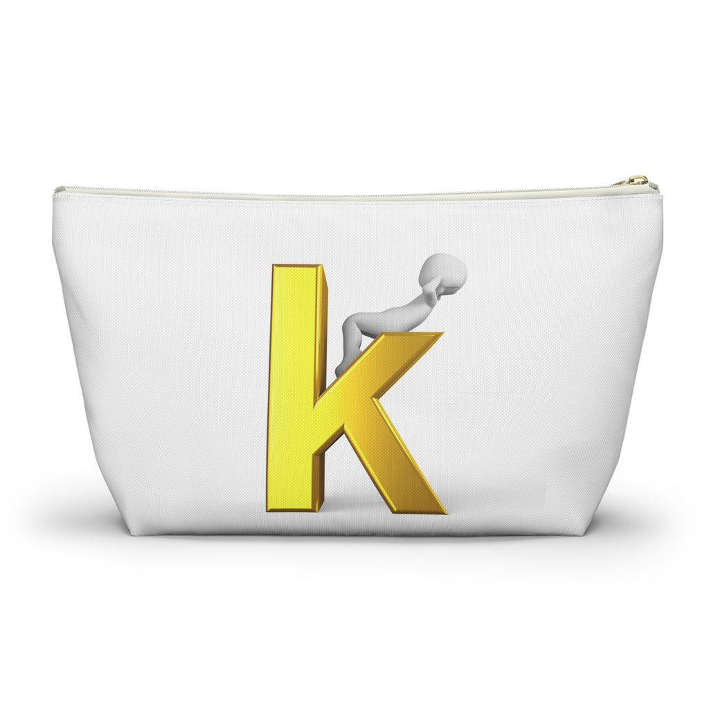 Gold Letter K with Figure Accessory Pouch
