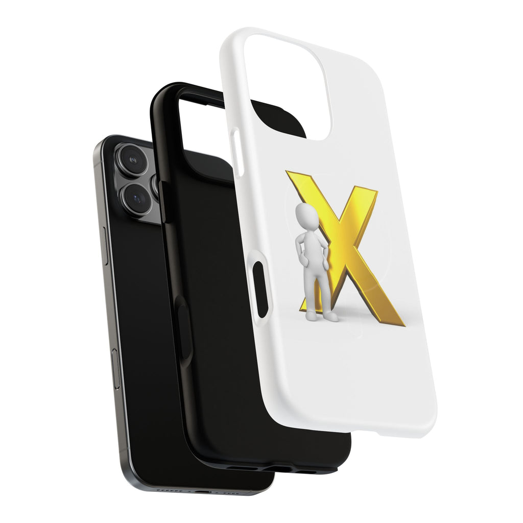 3D Figure with Gold X phone case | Magnetic Tough Case