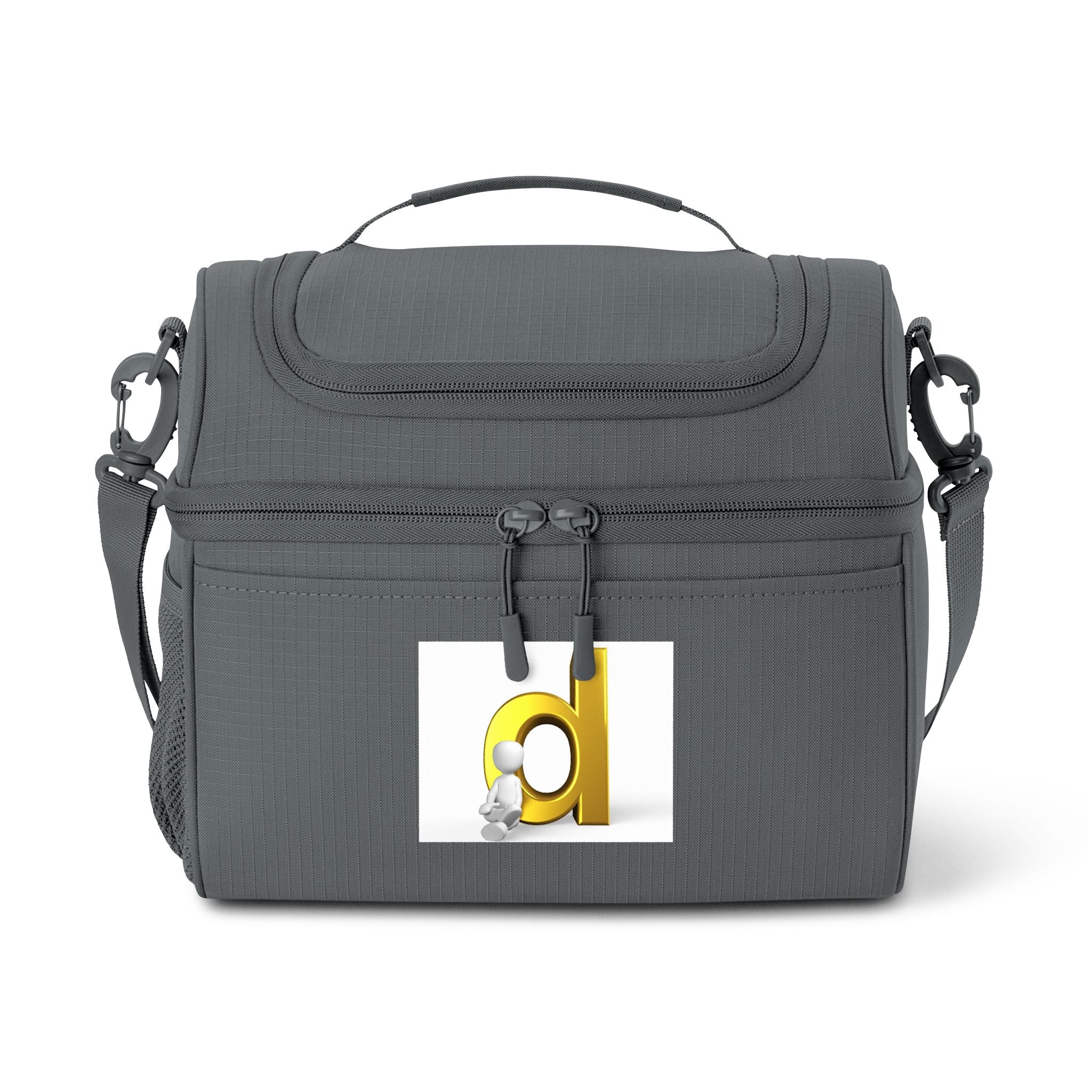Gold Letter D Initial Cooler Bag | Monogram Lunch Tote, Personalized Letter D