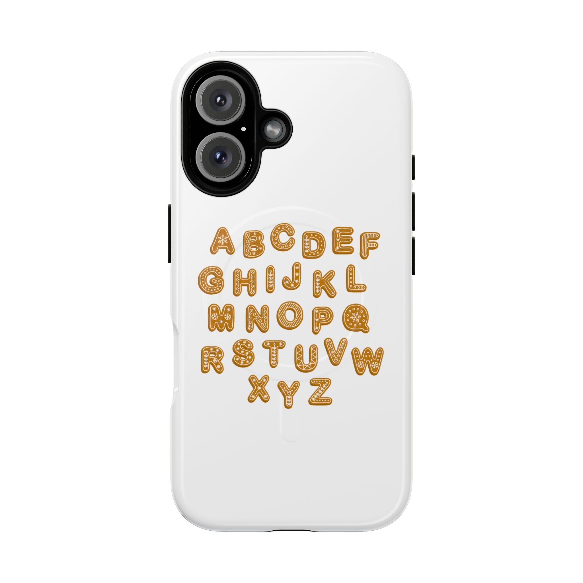 Coque de Téléphone Alphabet Cookie | Coque Magnétique Robuste, Lettrage Mignon