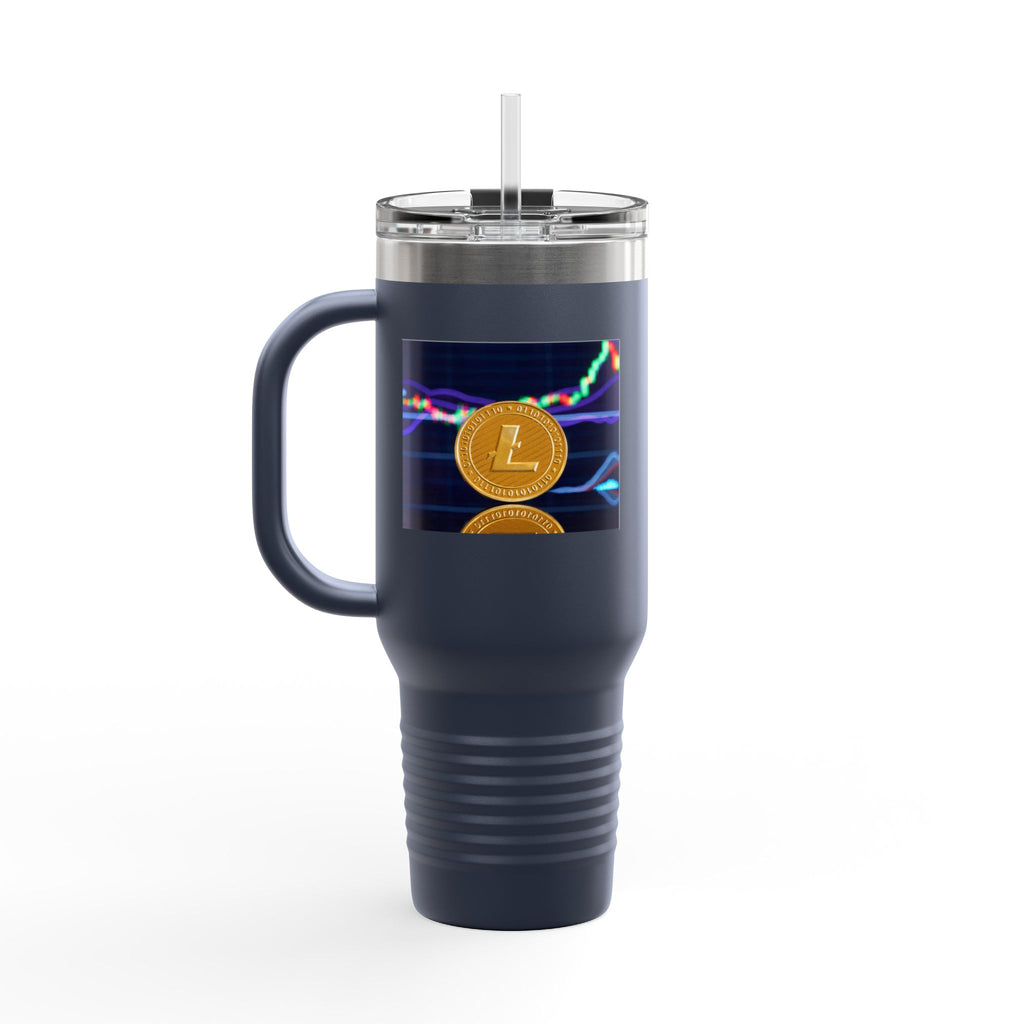 Litecoin Crypto Coin with Price Chart Tumbler | 40oz Insulated Travel Mug