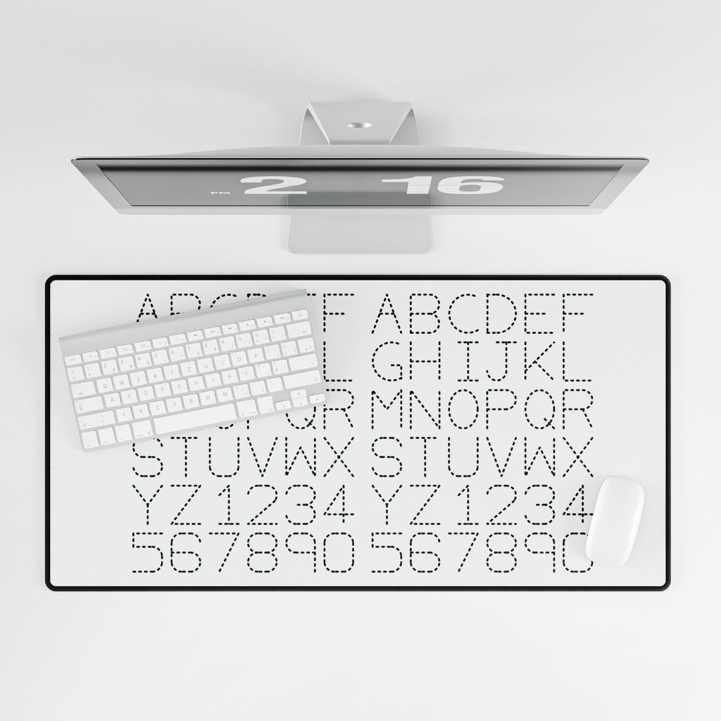 Dotted Alphabet & Numbers Desk Mat | Typing Practice Desk Mat