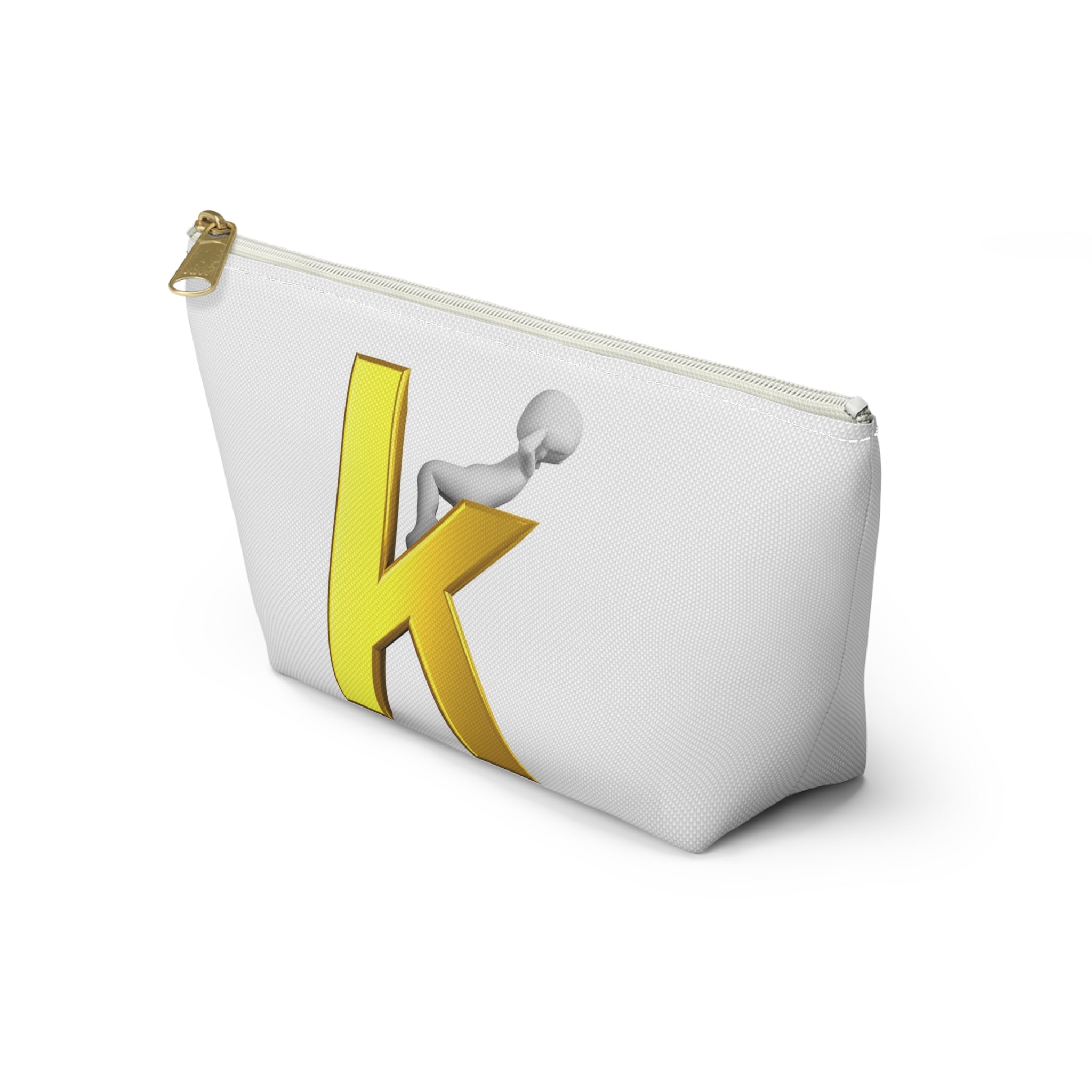 Gold Letter K with Figure Accessory Pouch