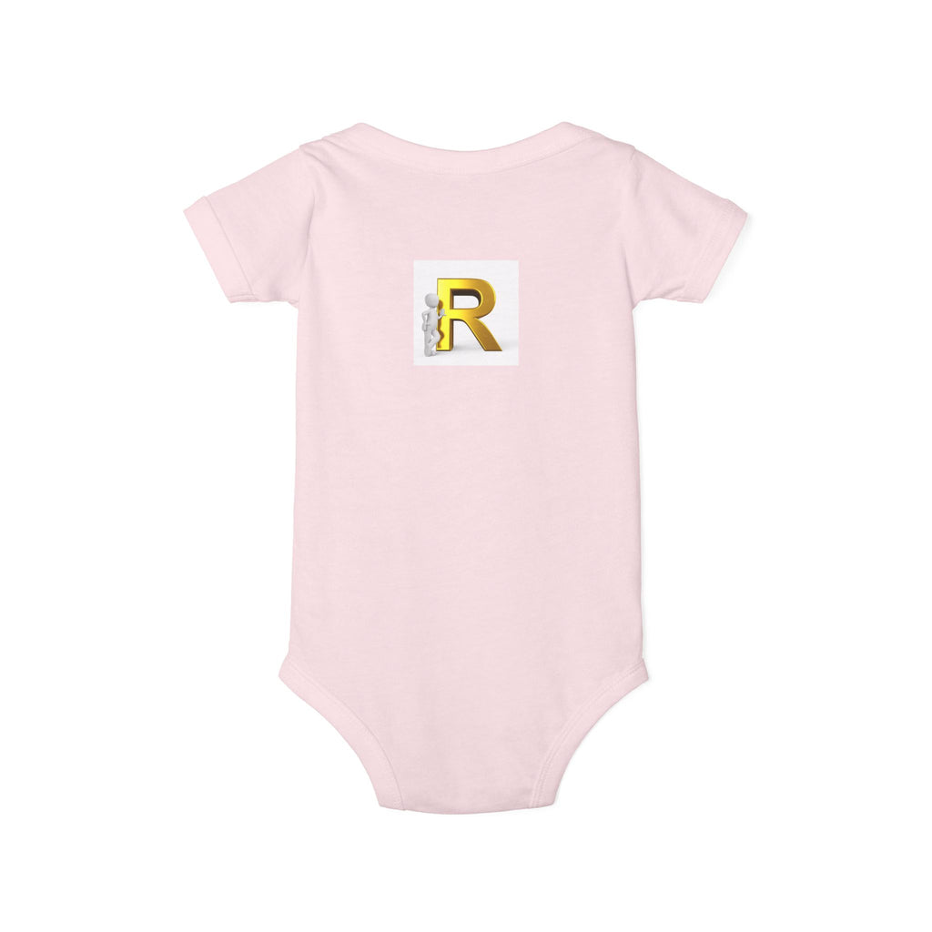 Gold Letter R Monogram Infant Onesie | Baby Bodysuit
