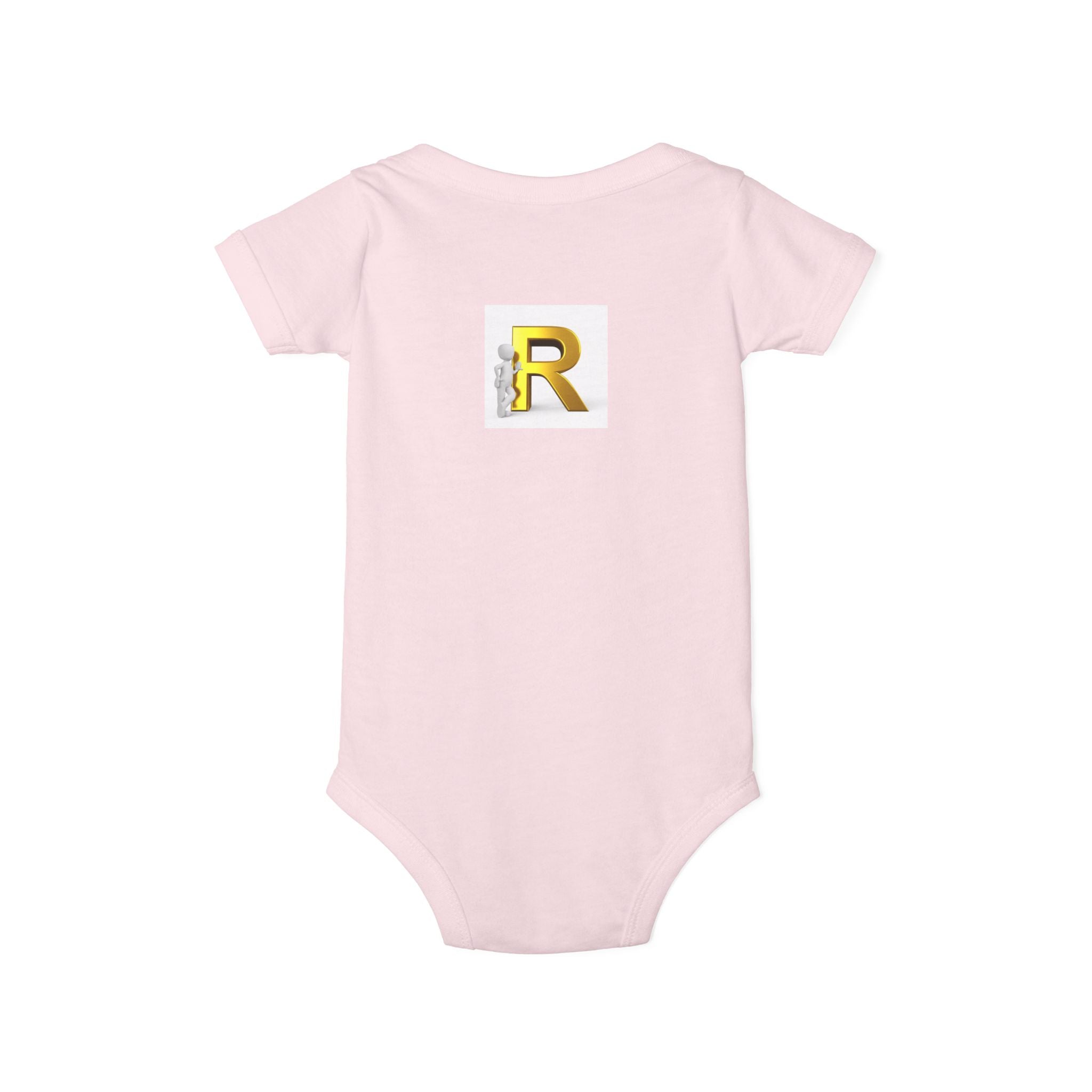 Gold Letter R Monogram Infant Onesie | Baby Bodysuit