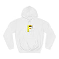 3D Gold Letter F Hoodie | Climbing Figurine Letterman Style