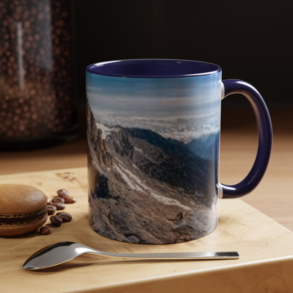 Mountain Summit Photo Accent Coffee Mug | Rocky Peak Panorama, 11oz or 15oz